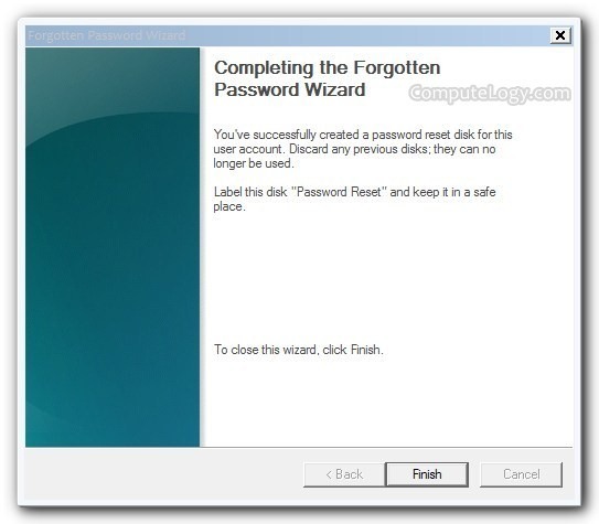 Password Reset Disk Windows 7 An Error Occurred