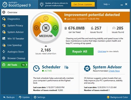 Auslogics BoostSpeed