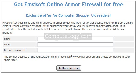 Get Free Emsisoft Online Armor Premium Firewall 5 1 One Year Genuine License Key