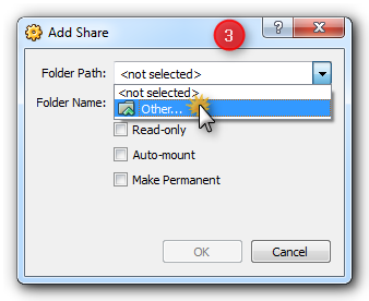 virtualbox shared folder setup windows host