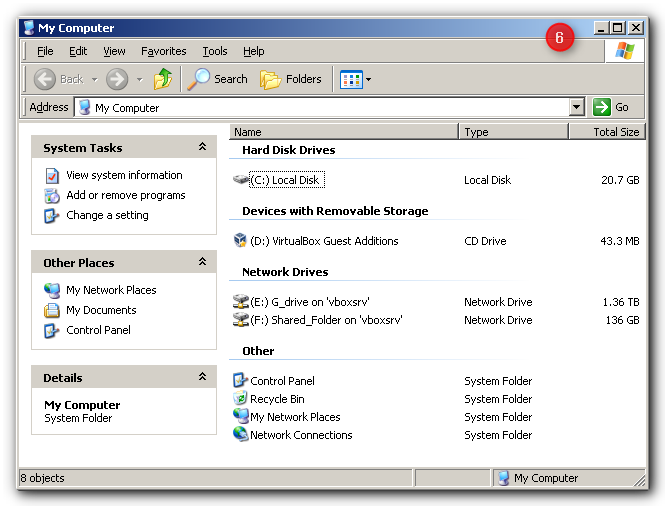 virtualbox shared folder with guest where is it