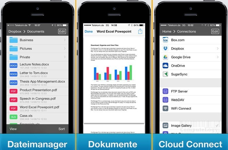 file manager pro iphone ipad app interface