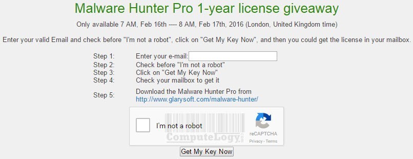 glarysoft malware hunter license code