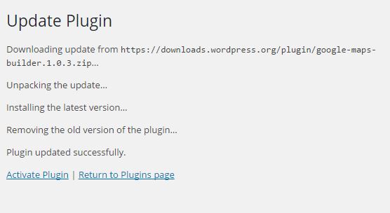 wordpress plugin Rollback activation