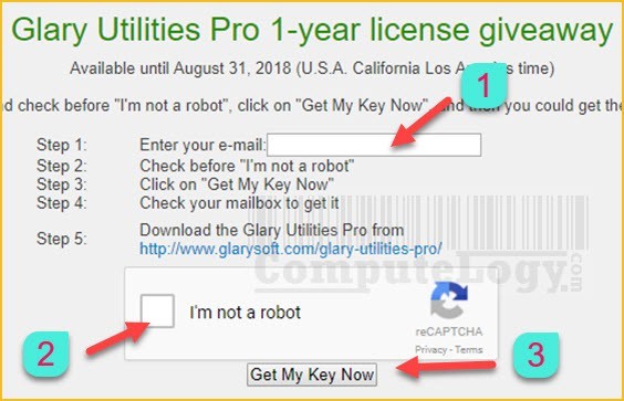 Glary-Utilities-Pro-one-year-license-request-form