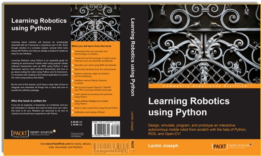 Learning Robotics Using Python book cover title page