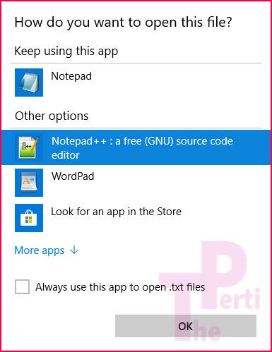 select app to make it default is Windows 10