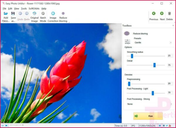 SoftOrbits Easy Photo Unblur main interface