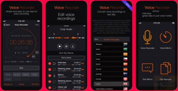 Voice Recorder iPhone iPad Apple Watch App banner