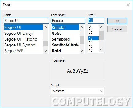 Advanced System Font Changer Font Window