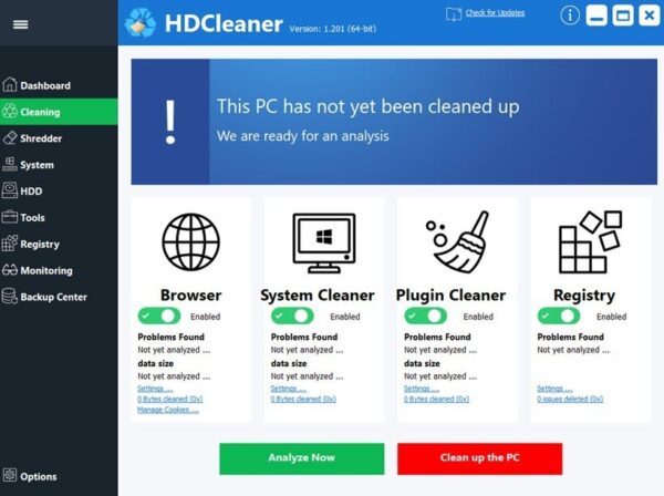 HDCleaner Main Window