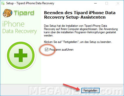 Tipard iPhone Data Recovery Installation Window Final