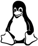 Linux Tux Logo Black and White