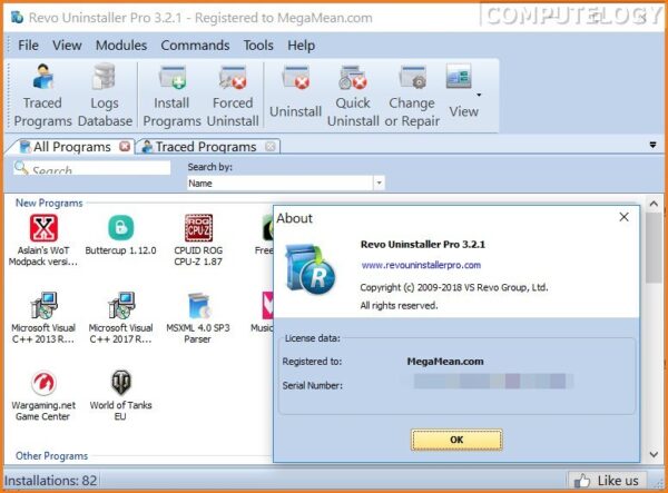 Revo Uninstaller Pro 3.2 Interface