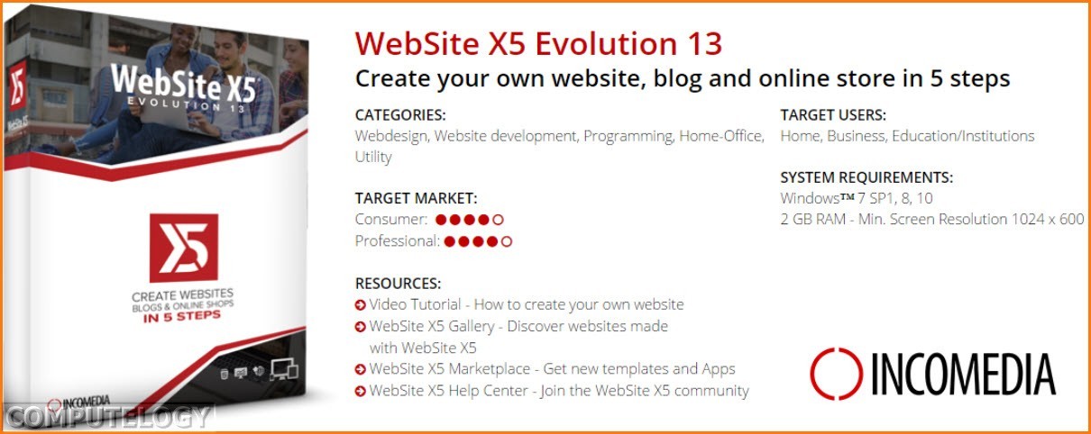 website x5 professional 13