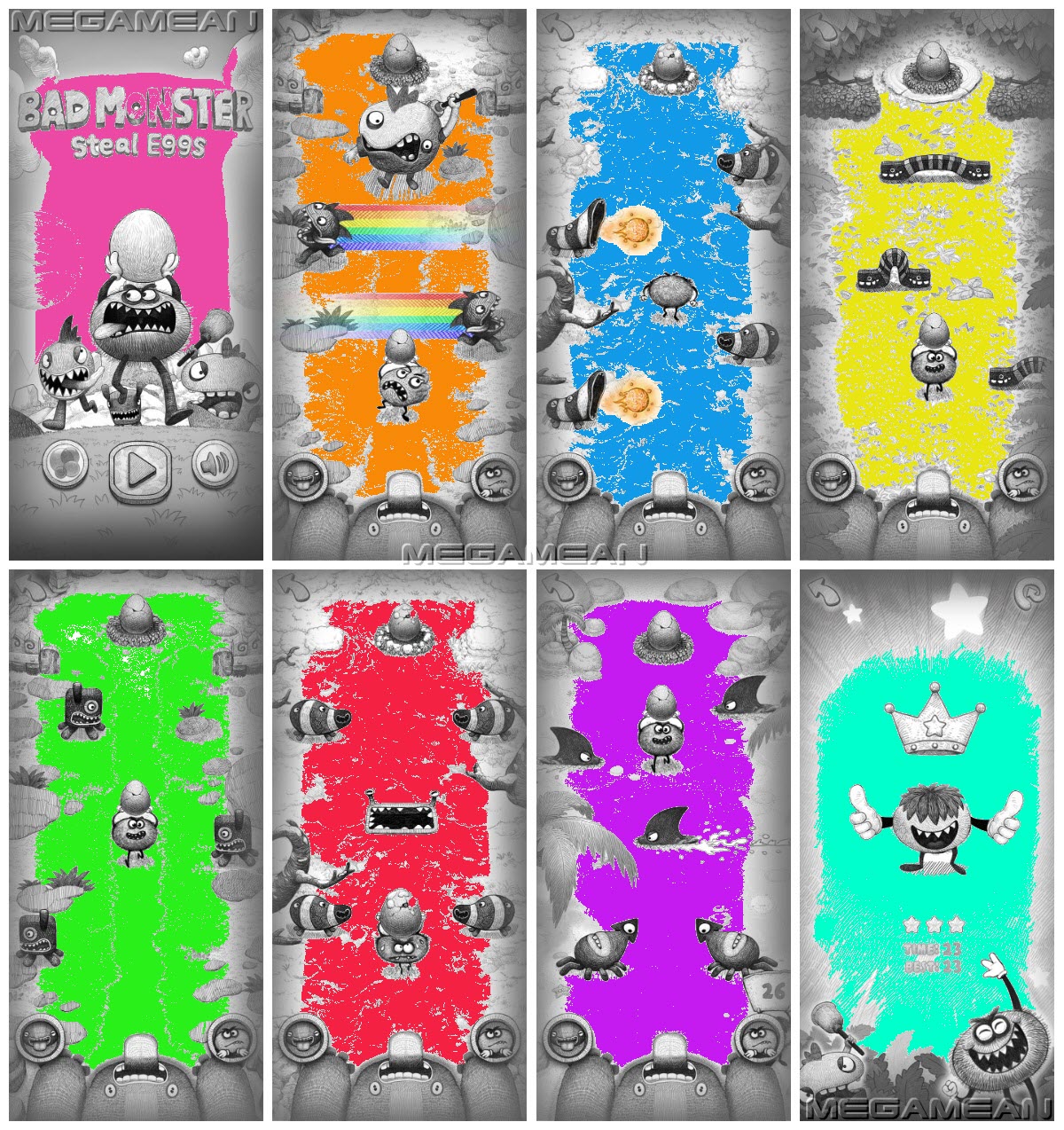 iPhone App Bad Hungry Monster Banner Color