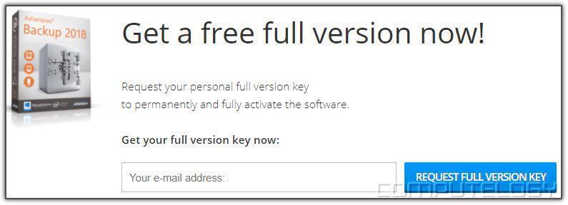 Ashampoo Backup 2018 License Request Form